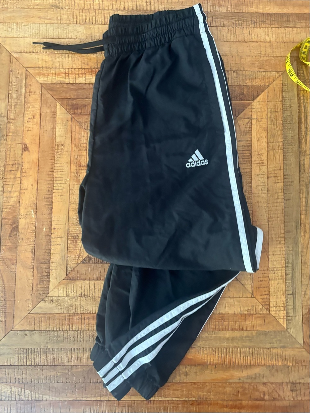 adidas Women’s S Black Joggers with White Side Stripes